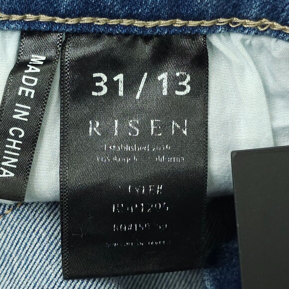 Risen Los Angeles Jeans Distressed Flare High Rise 31/13 Stretch Frayed Hem NWT - Picture 6 of 15